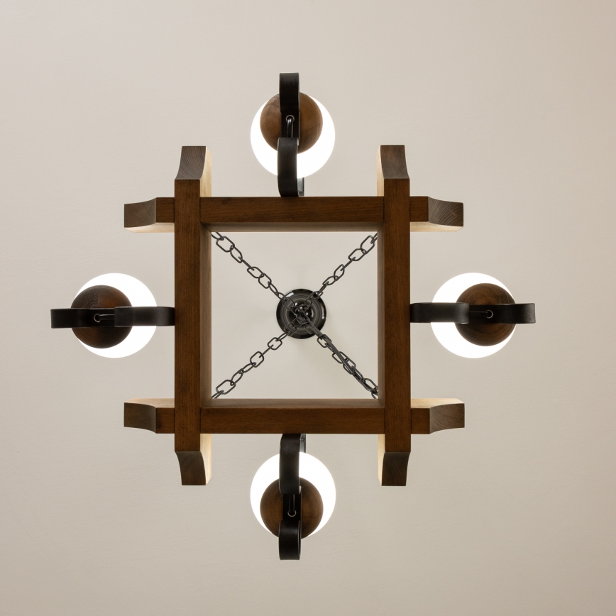 Brilagi - Lustr na řetězu QUEEN 4xE14/40W/230V buk