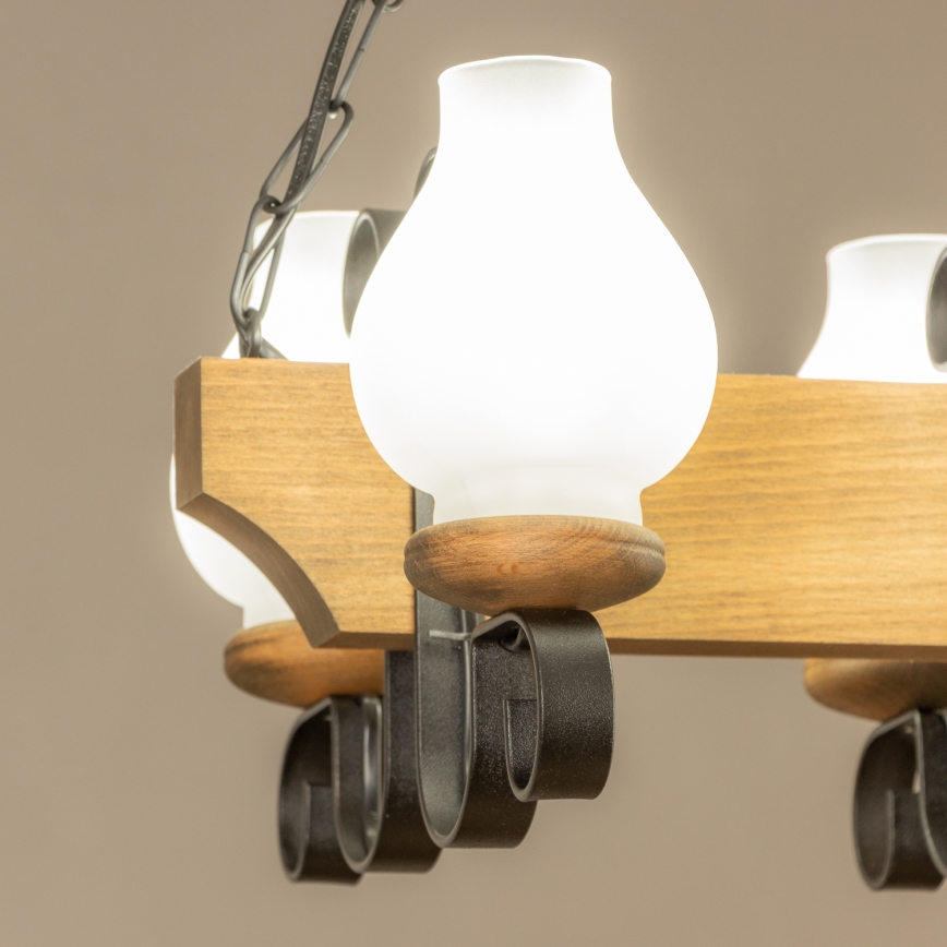 Brilagi - Lustr na řetězu QUEEN 4xE14/40W/230V buk