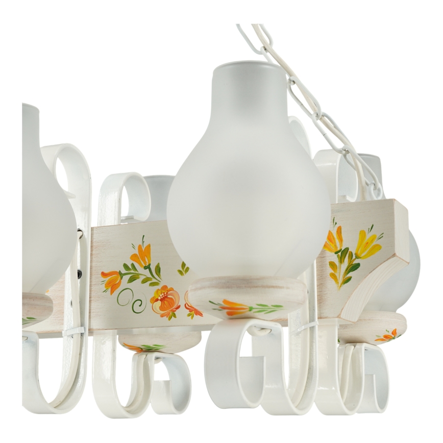 Brilagi - Lustr na řetězu QUEEN 4xE14/40W/230V buk/krémová