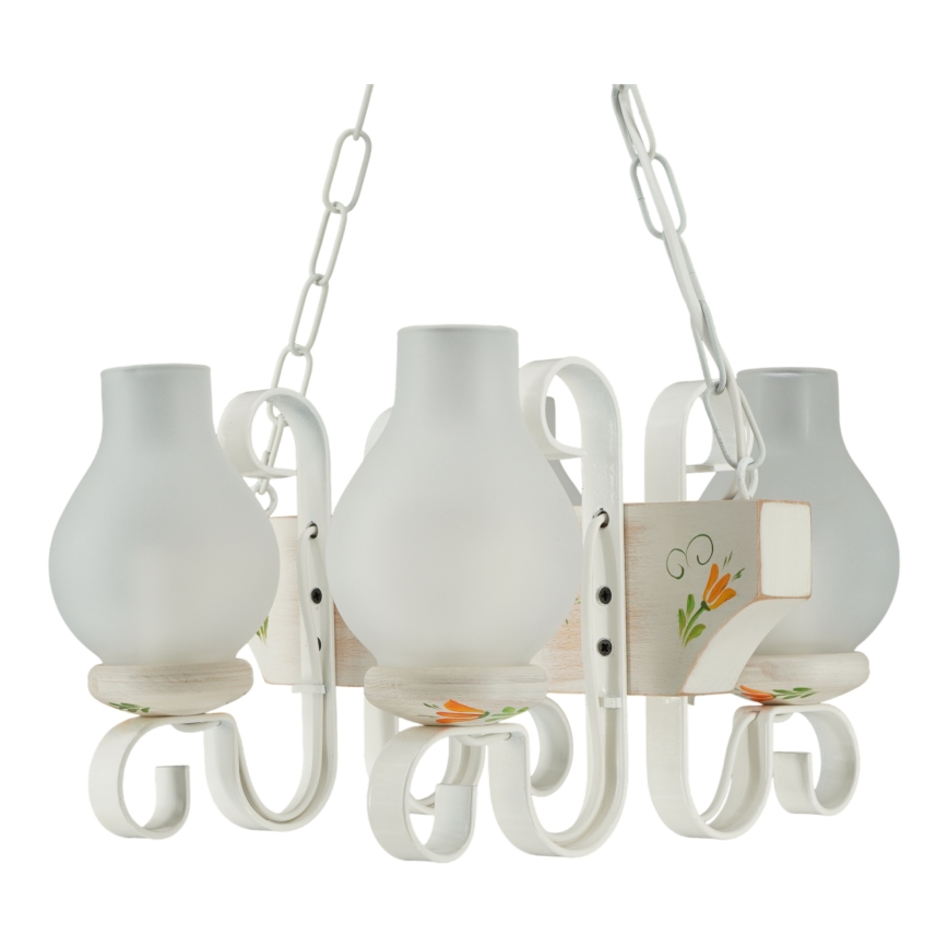 Brilagi - Lustr na řetězu QUEEN 4xE14/40W/230V buk/krémová