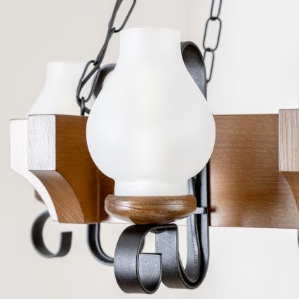 Brilagi - Lustr na řetězu QUEEN 4xE14/40W/230V buk/ořech