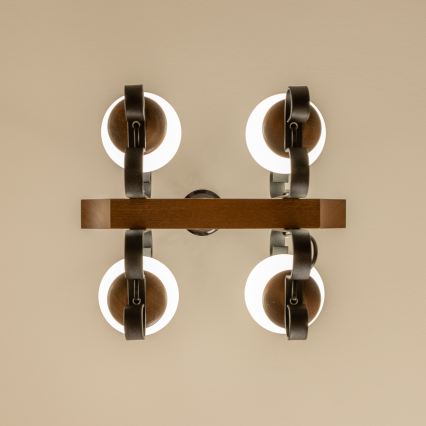 Brilagi - Lustr na řetězu QUEEN 4xE14/40W/230V buk/ořech