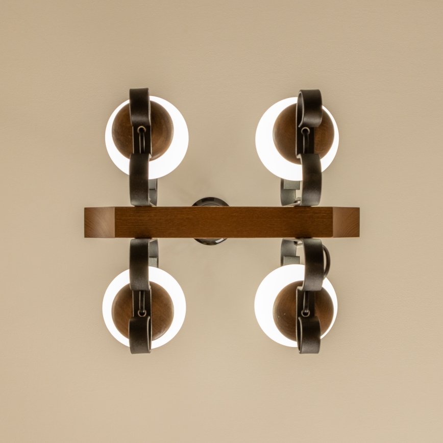 Brilagi - Lustr na řetězu QUEEN 4xE14/40W/230V buk/ořech