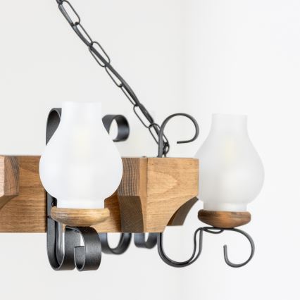 Brilagi - Lustr na řetězu QUEEN 6xE14/40W/230V buk