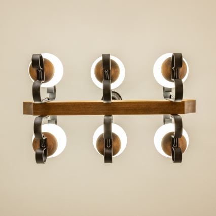 Brilagi - Lustr na řetězu QUEEN 6xE14/40W/230V buk