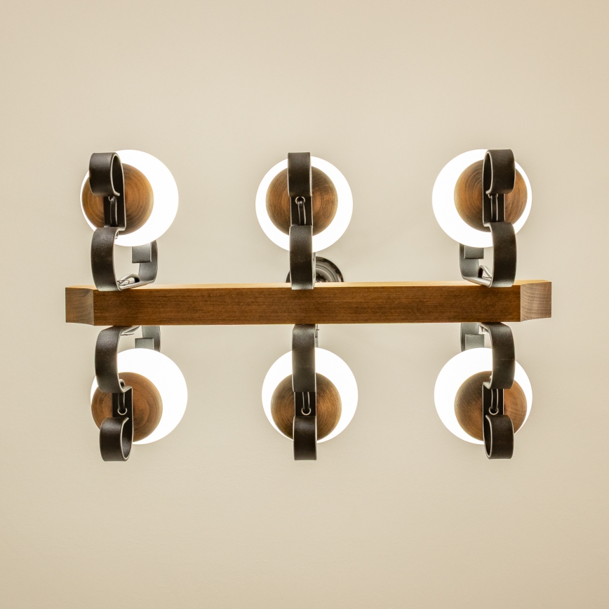 Brilagi - Lustr na řetězu QUEEN 6xE14/40W/230V buk