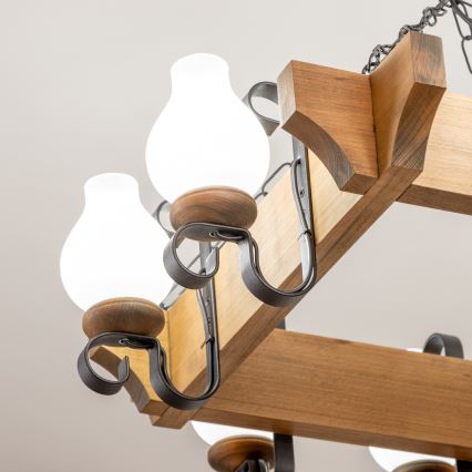 Brilagi - Lustr na řetězu QUEEN 8xE14/40W/230V buk