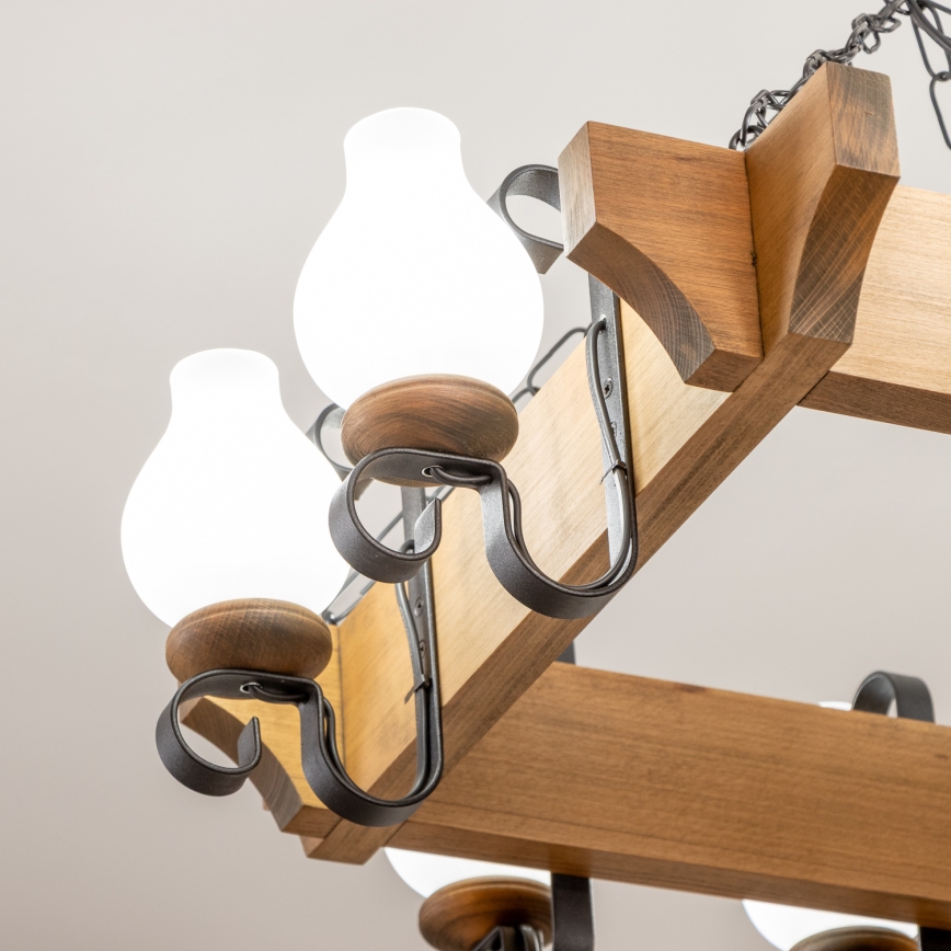 Brilagi - Lustr na řetězu QUEEN 8xE14/40W/230V buk