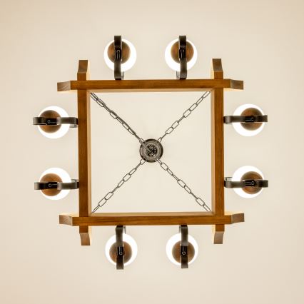 Brilagi - Lustr na řetězu QUEEN 8xE14/40W/230V buk