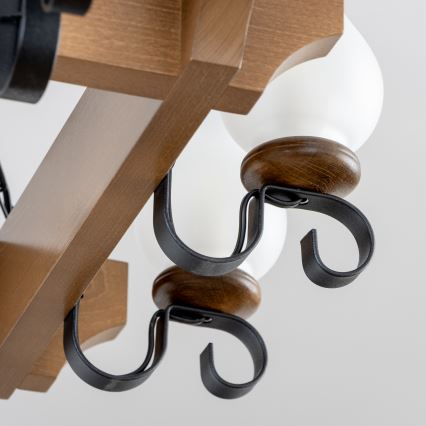 Brilagi - Lustr na řetězu QUEEN 8xE14/40W/230V buk/ořech