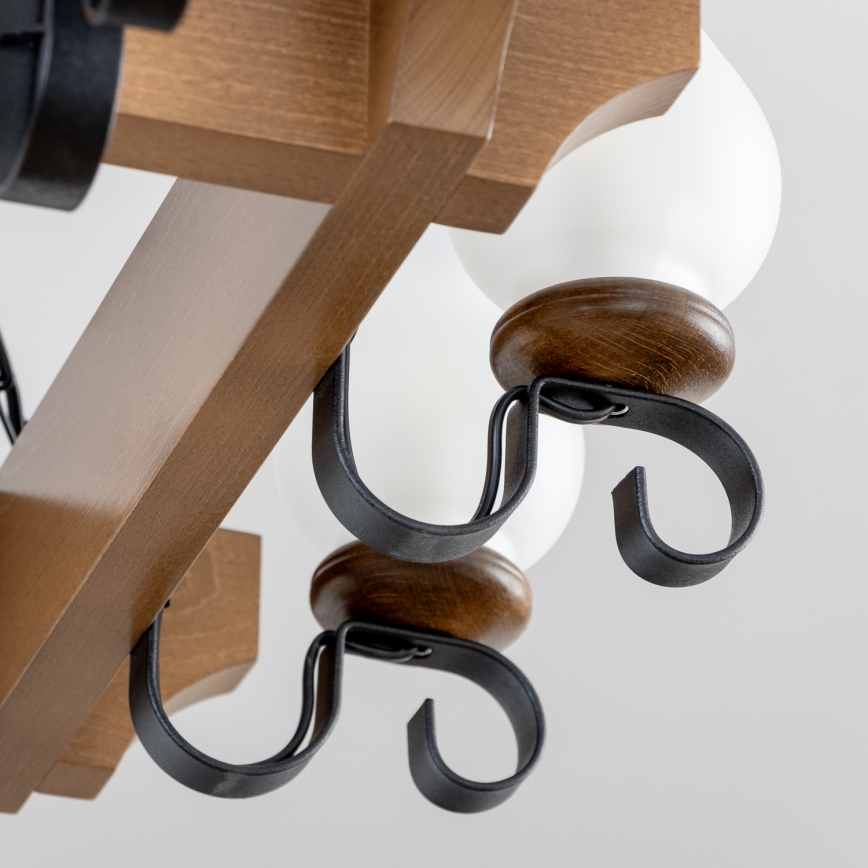 Brilagi - Lustr na řetězu QUEEN 8xE14/40W/230V buk/ořech