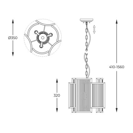 Brilagi - Lustr na řetězu RAMOS 3xE14/60W/230V zlatá