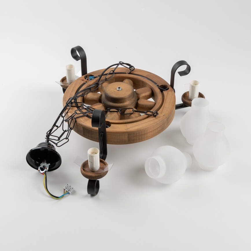 Brilagi - Lustr na řetězu ROATA 3xE14/40W/230V buk