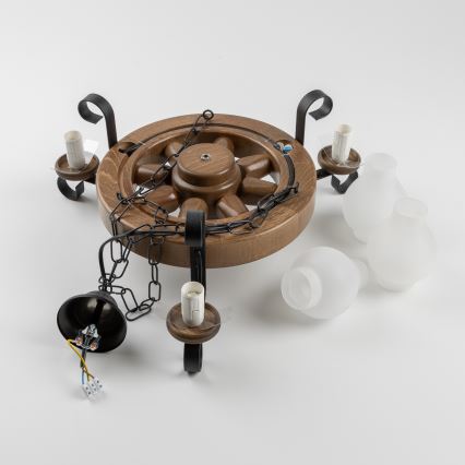 Brilagi - Lustr na řetězu ROATA 3xE14/40W/230V buk/ořech