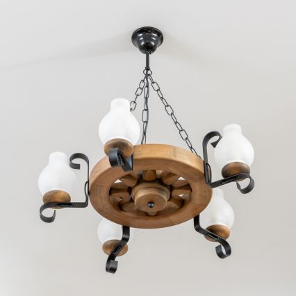 Brilagi - Lustr na řetězu ROATA 5xE14/40W/230V pr. 50 cm buk