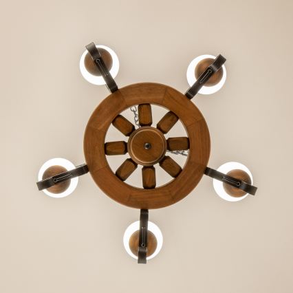 Brilagi - Lustr na řetězu ROATA 5xE14/40W/230V pr. 50 cm buk