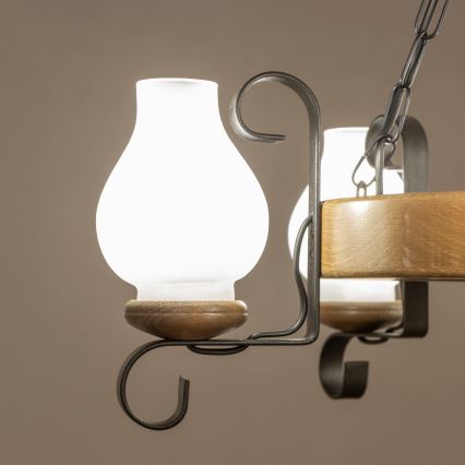 Brilagi - Lustr na řetězu ROATA 5xE14/40W/230V pr. 50 cm buk/ořech