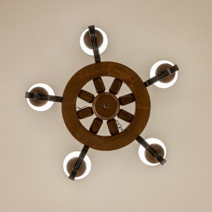 Brilagi - Lustr na řetězu ROATA 5xE14/40W/230V pr. 50 cm buk/ořech