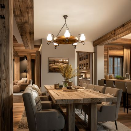 Brilagi - Lustr na řetězu ROATA 5xE14/40W/230V pr. 70 cm buk