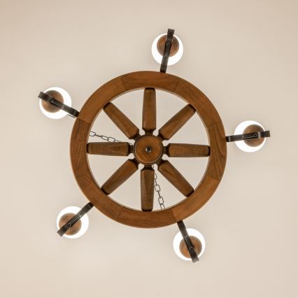 Brilagi - Lustr na řetězu ROATA 5xE14/40W/230V pr. 70 cm buk