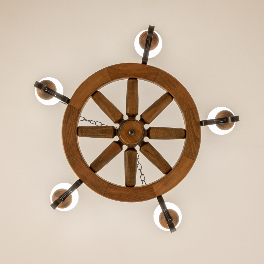 Brilagi - Lustr na řetězu ROATA 5xE14/40W/230V pr. 70 cm buk