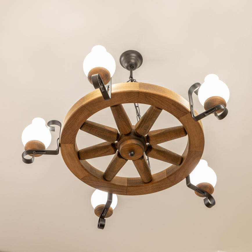 Brilagi - Lustr na řetězu ROATA 5xE14/40W/230V pr. 70 cm buk