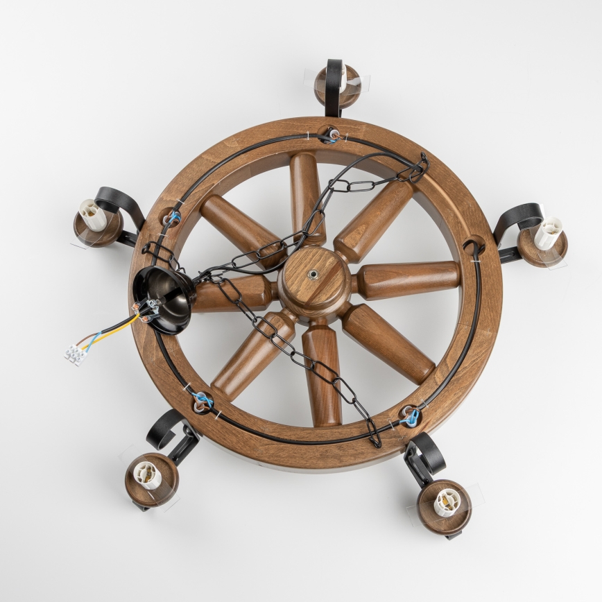 Brilagi - Lustr na řetězu ROATA 5xE14/40W/230V pr. 70 cm buk/ořech