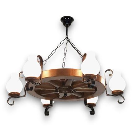 Brilagi - Lustr na řetězu ROATA 6xE14/40W/230V buk/ořech