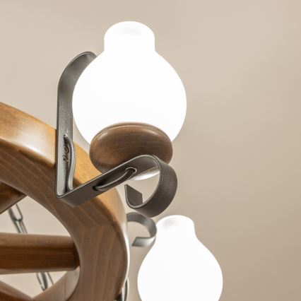 Brilagi - Lustr na řetězu ROATA 6xE14/40W/230V pr. 70 cm buk/ořech