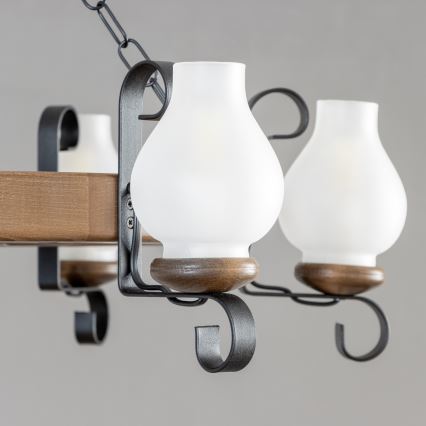 Brilagi - Lustr na řetězu ROATA 6xE14/40W/230V pr. 70 cm buk/ořech