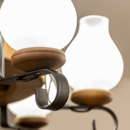 Brilagi - Lustr na řetězu ROATA 8xE14/40W/230V pr. 70 cm buk