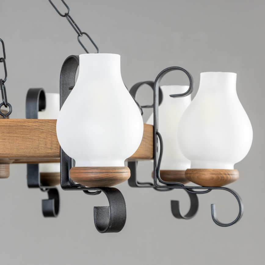 Brilagi - Lustr na řetězu ROATA 8xE14/40W/230V pr. 70 cm buk