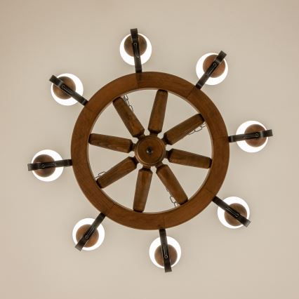 Brilagi - Lustr na řetězu ROATA 8xE14/40W/230V pr. 70 cm buk