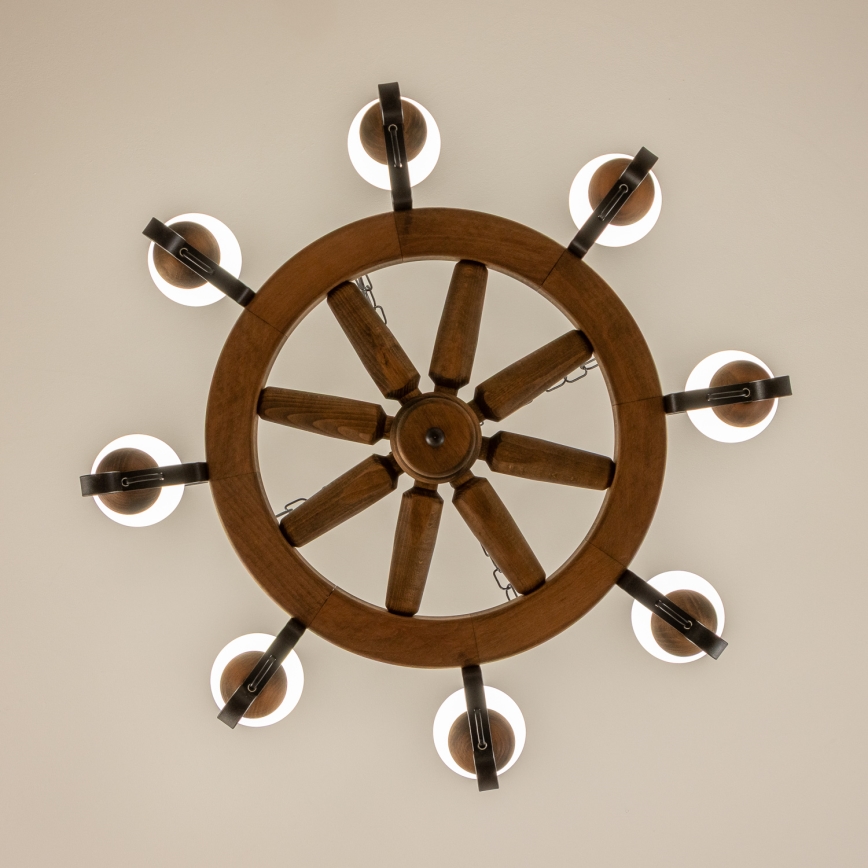 Brilagi - Lustr na řetězu ROATA 8xE14/40W/230V pr. 70 cm buk