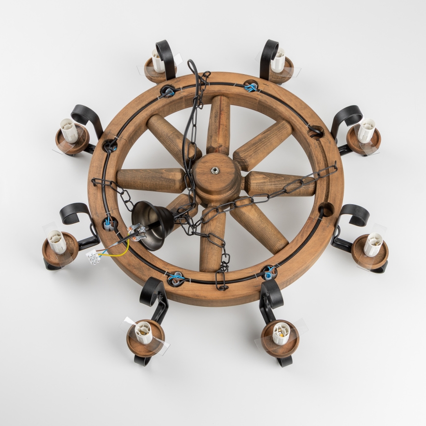 Brilagi - Lustr na řetězu ROATA 8xE14/40W/230V pr. 70 cm buk