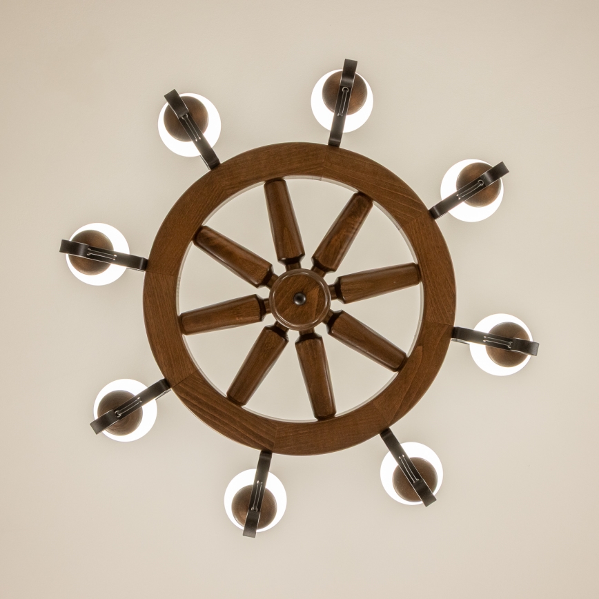 Brilagi - Lustr na řetězu ROATA 8xE14/40W/230V pr. 70 cm buk/ořech