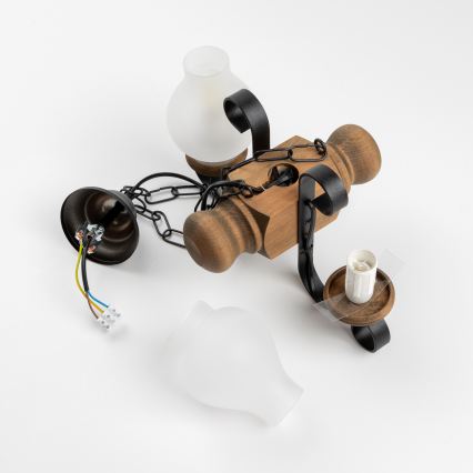 Brilagi - Lustr na řetězu RUSTIC 2xE14/40W/230V buk