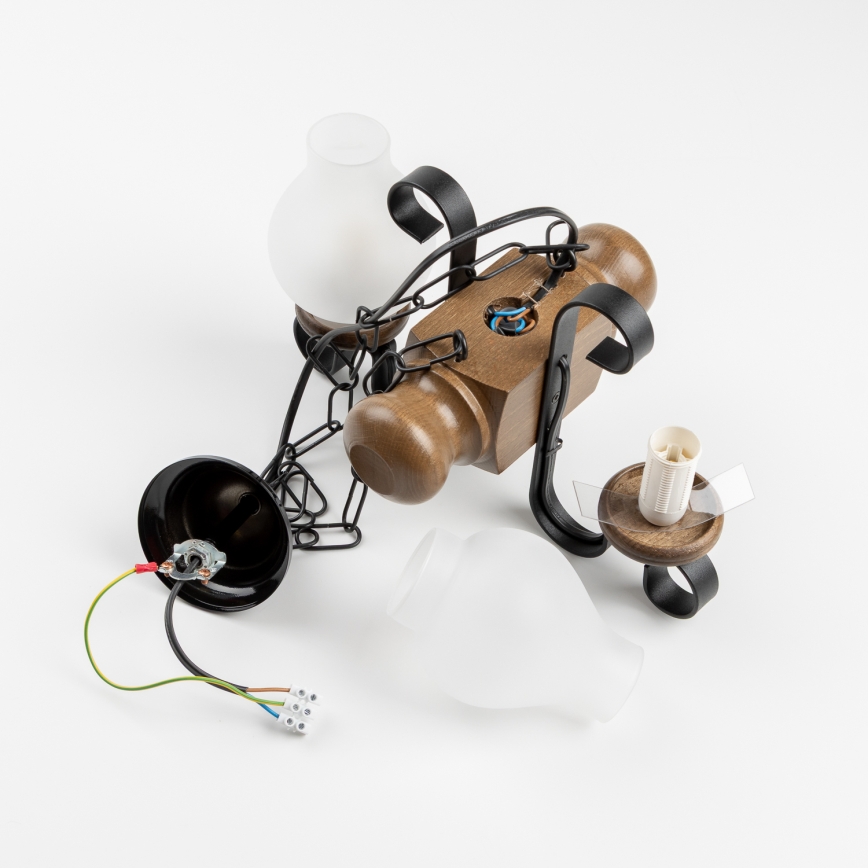 Brilagi - Lustr na řetězu RUSTIC 2xE14/40W/230V buk/ořech