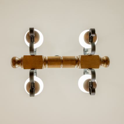 Brilagi - Lustr na řetězu RUSTIC 4xE14/40W/230V buk/ořech