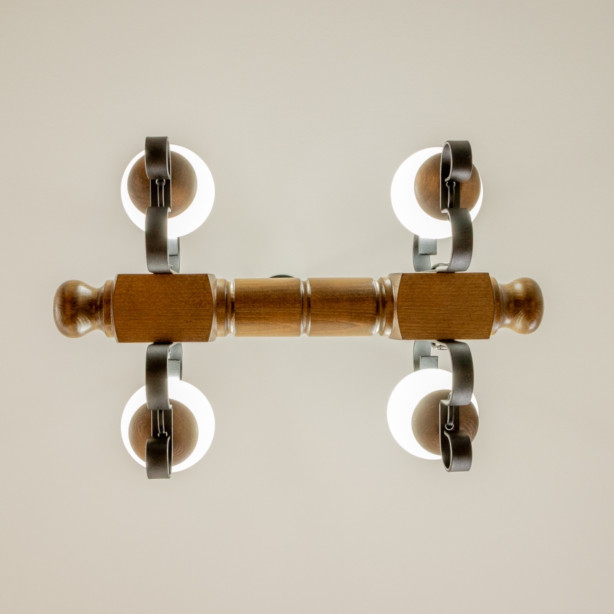 Brilagi - Lustr na řetězu RUSTIC 4xE14/40W/230V buk/ořech