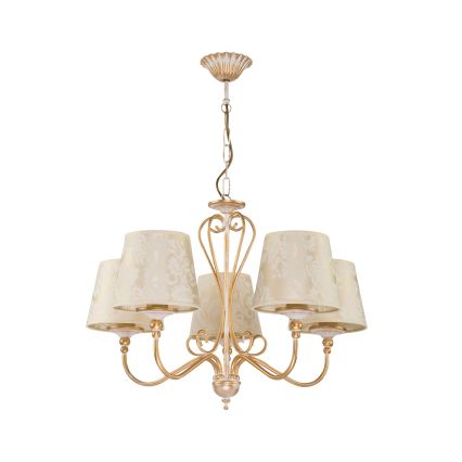 Brilagi - Lustr na řetězu SONIA 5xE27/15W/230V pr. 64 cm krémová/patina