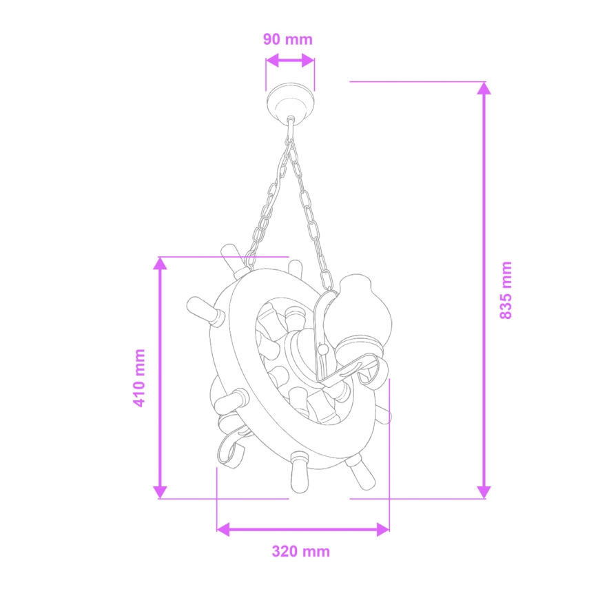 Brilagi - Lustr na řetězu TIMONA 2xE14/40W/230V buk