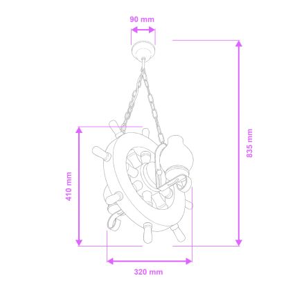 Brilagi - Lustr na řetězu TIMONA 2xE14/40W/230V buk/ořech