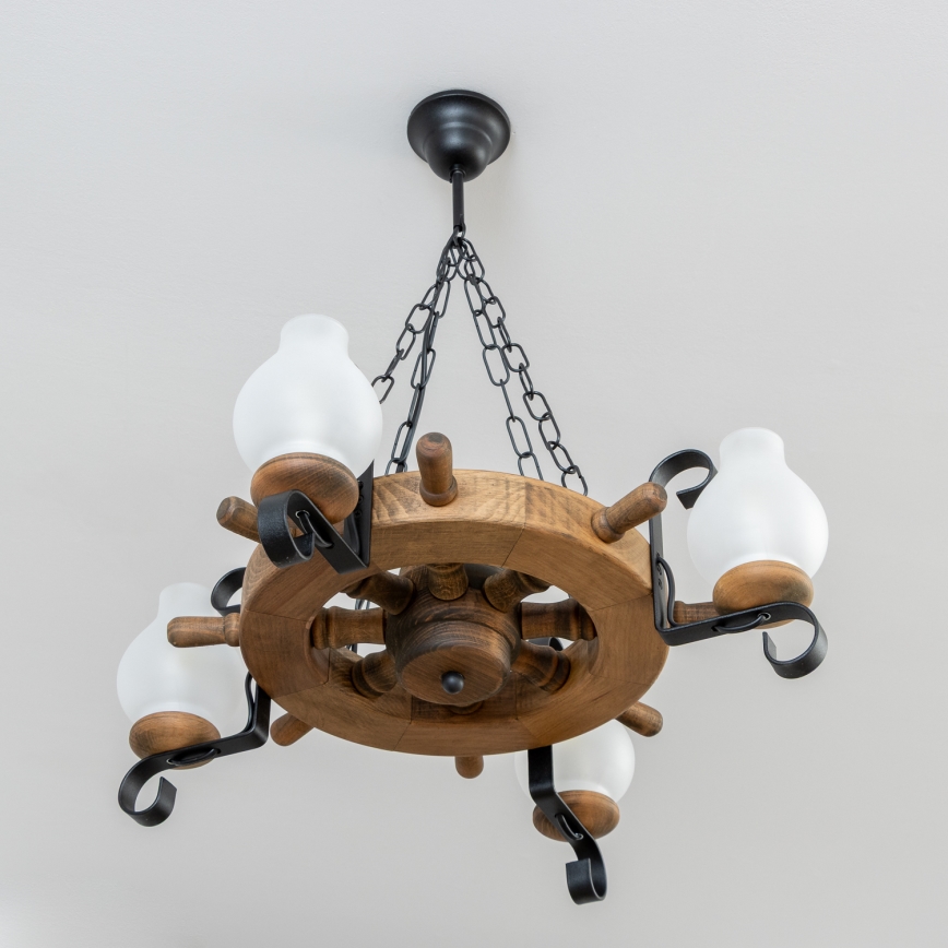 Brilagi - Lustr na řetězu TIMONA 4xE14/40W/230V pr. 50 cm buk