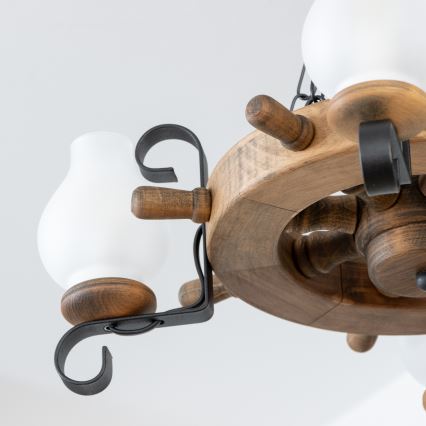 Brilagi - Lustr na řetězu TIMONA 4xE14/40W/230V pr. 50 cm buk