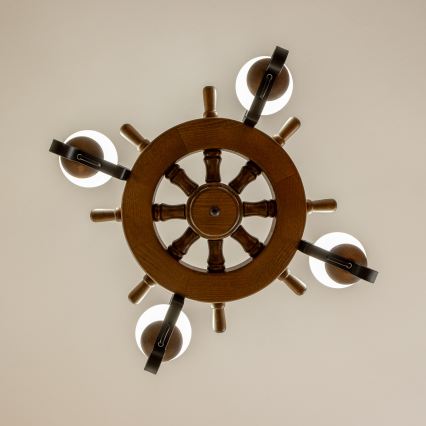 Brilagi - Lustr na řetězu TIMONA 4xE14/40W/230V pr. 50 cm buk/ořech