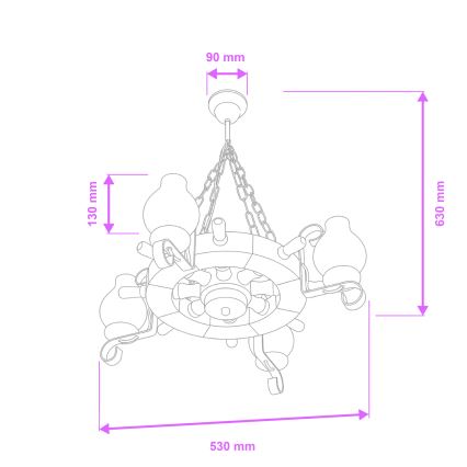 Brilagi - Lustr na řetězu TIMONA 4xE14/40W/230V pr. 50 cm buk/ořech