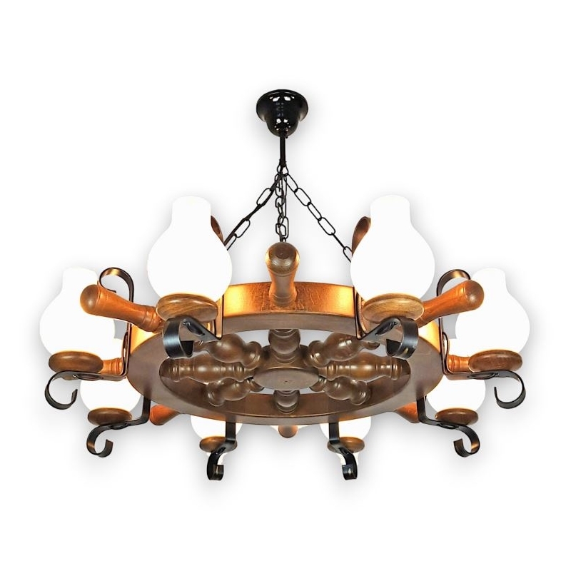 Brilagi - Lustr na řetězu TIMONA 8xE14/40W/230V buk/ořech