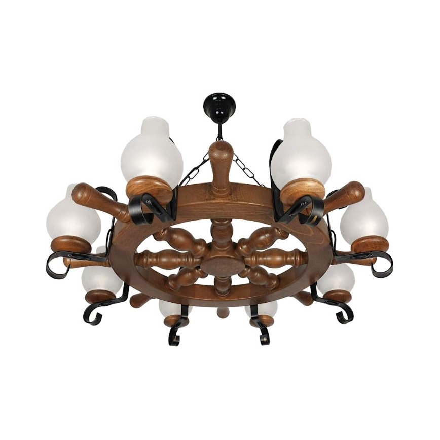 Brilagi - Lustr na řetězu TIMONA 8xE14/40W/230V buk/ořech