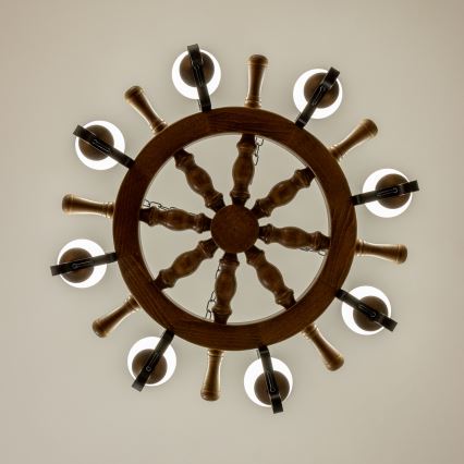 Brilagi - Lustr na řetězu TIMONA 8xE14/40W/230V pr. 70 cm buk/ořech